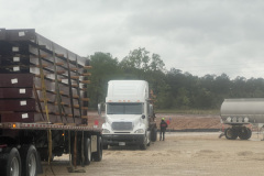 Trucks ready to unload in Plain Dealings, LA